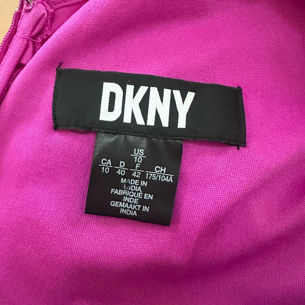 DKNY Elegant Pink Ruffle Maxi Dress - Image 4