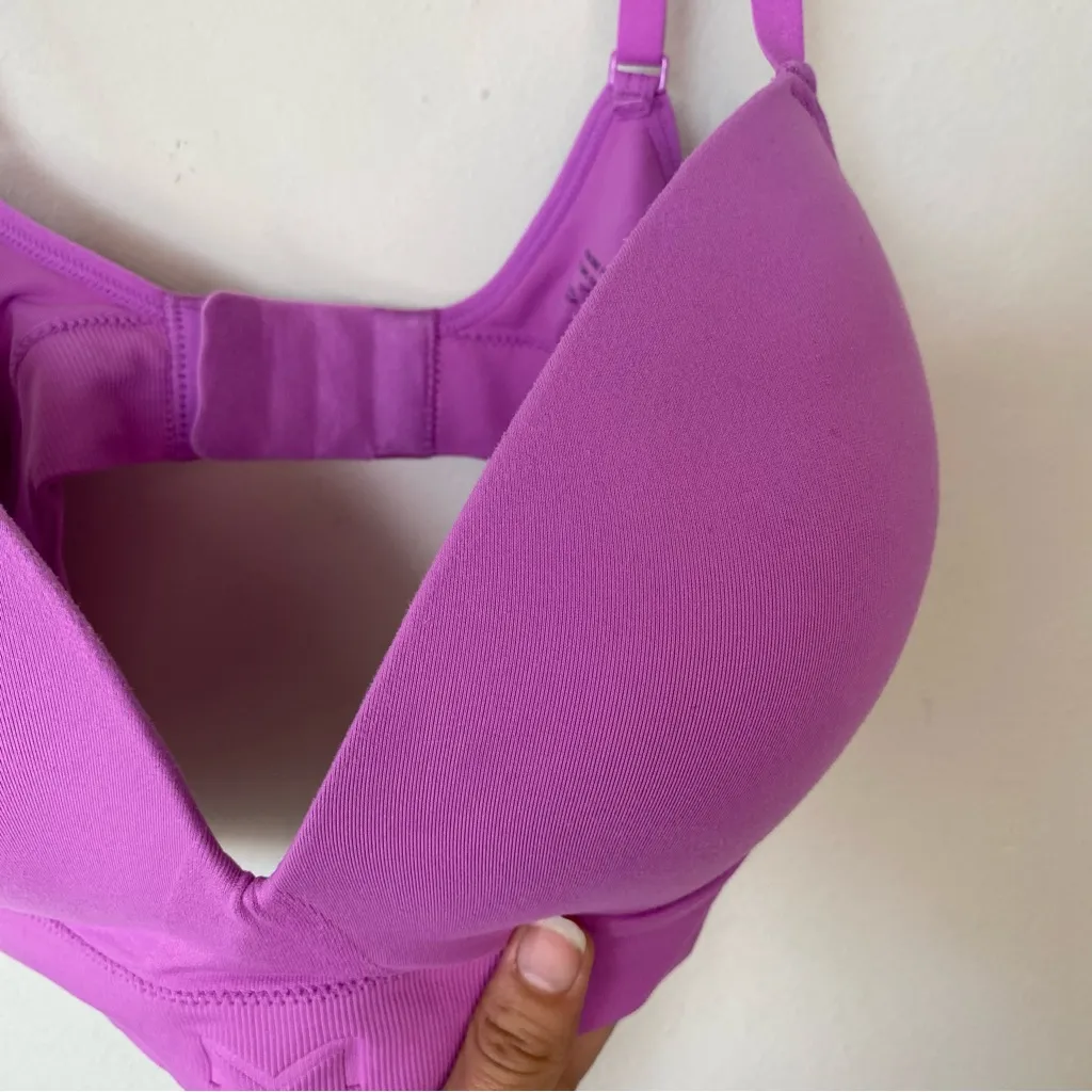 MAIDENFORM M Seamless Wireless Bra Bralette MBT110 Magenta Pink/Purple Sz Large - Image 6