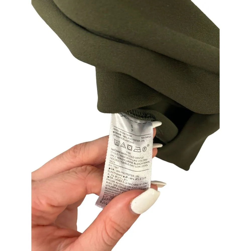 Banana Republic Dark Green Shift Dress Sleeveless Snaps on Shoulder Size Small - Image 4