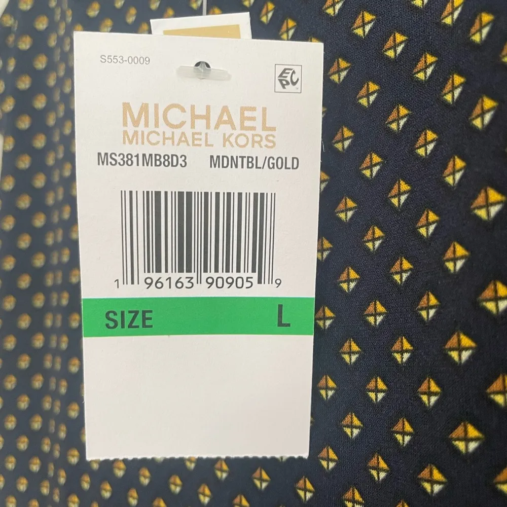 NWT Michael Michael Kors Navy Blue Printed Side Tie wide leg Jumpsuit - Image 11