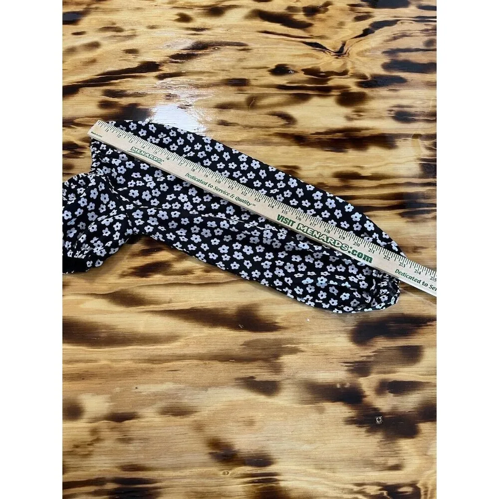 Pretty Garbage Women Floral Tied Crop Top Size Medium Boho Peasant Hippie Preppy - Image 7