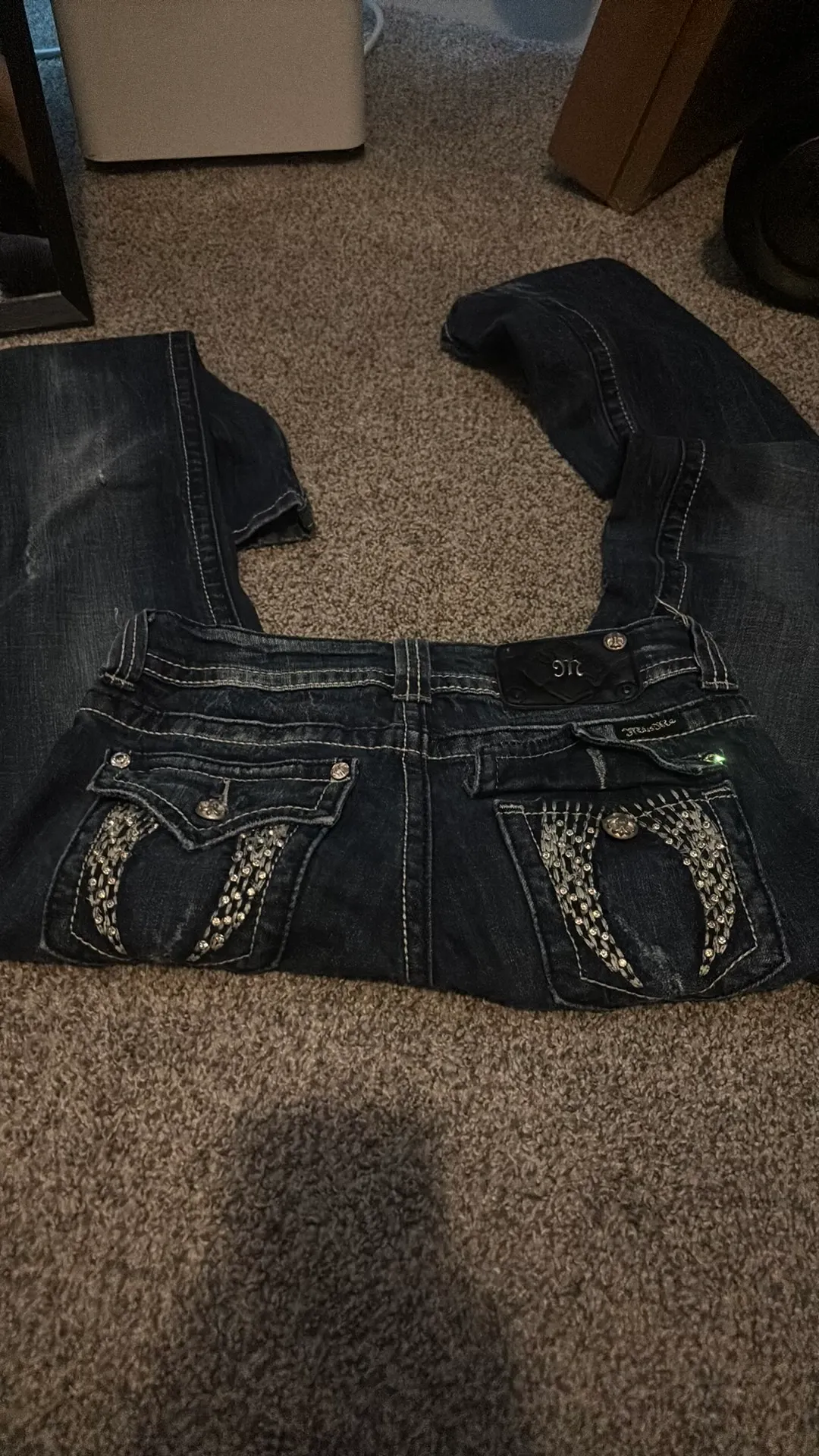 Rhinestone Miss Me Jeans Angel Wings - Image 2