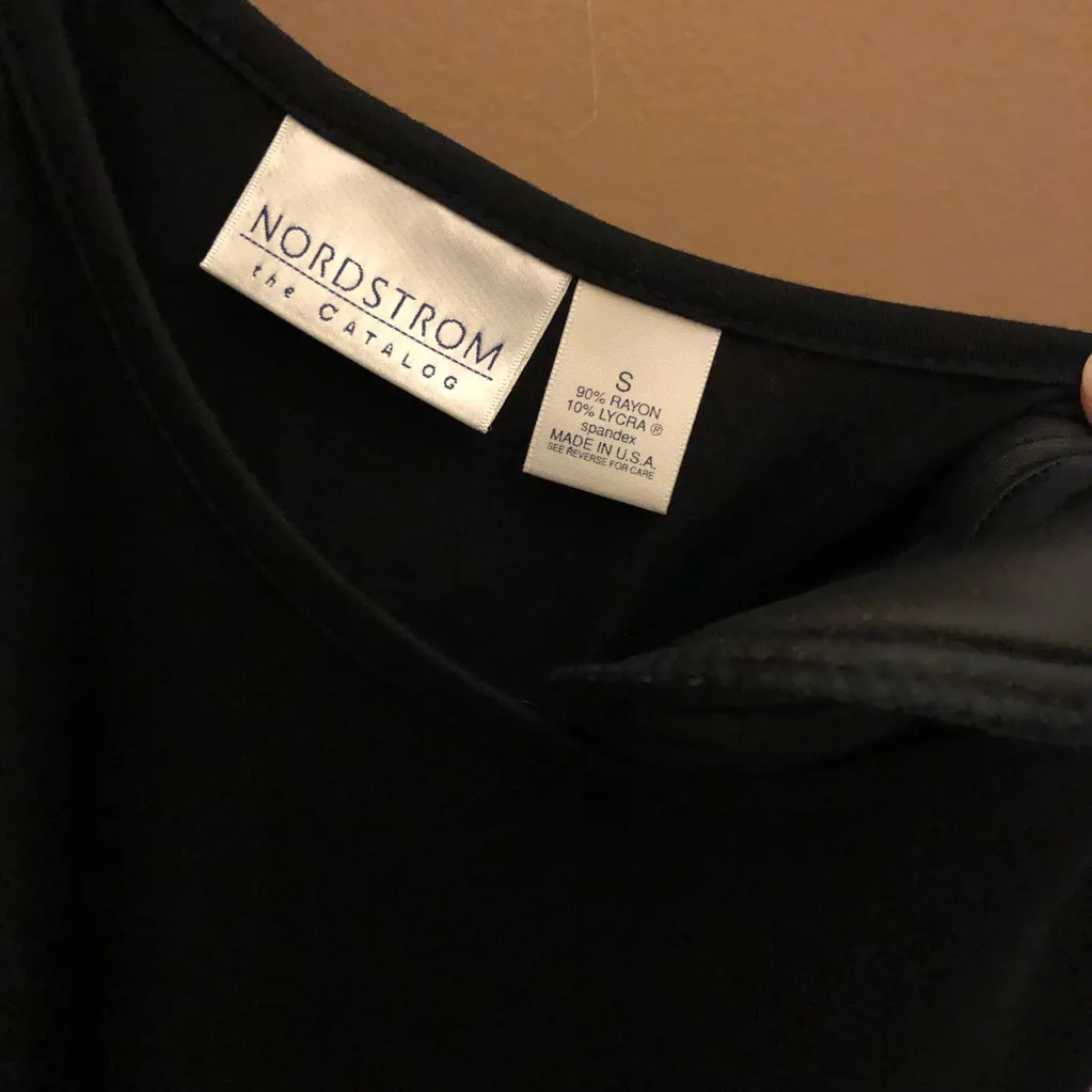 Nordstrom the Catalog Pleated Babydoll Shoulder Pad Maxi Dress Black Small‎ - Image 4