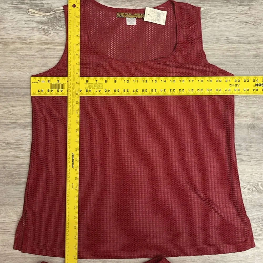 NWT - VINTAGE  Red 2 Piece Knit Tank & Skirt Set Size 14/16 - Image 11