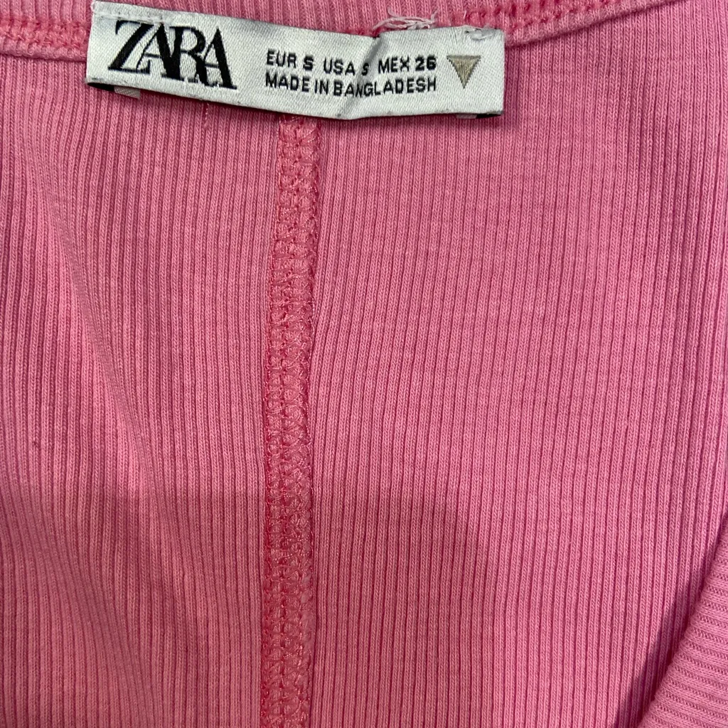 Zara, Pink Ribbed Tank‎ Top, size Small - Image 3