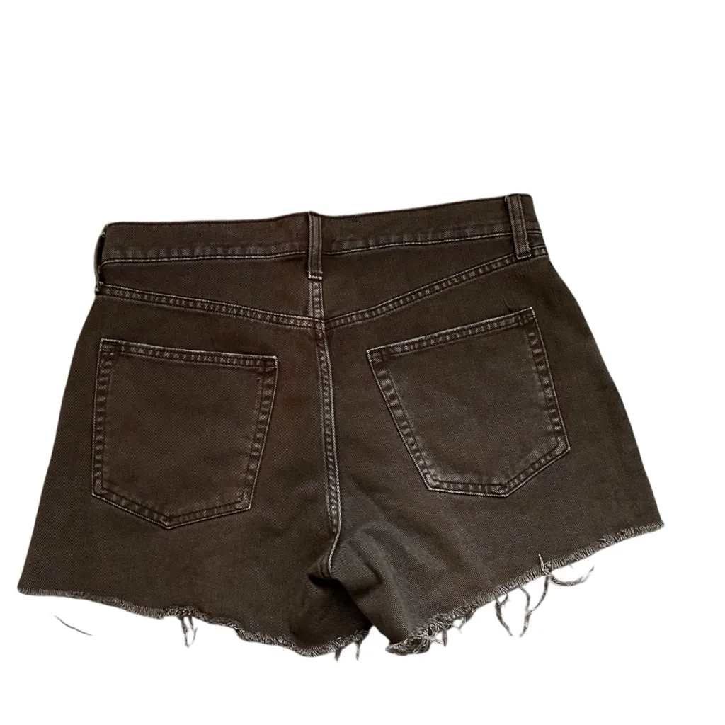 GAP Low Stride Denim Shorts Women 29 Brown Raw Hem Cutoff Cotton Size 8 - Image 2