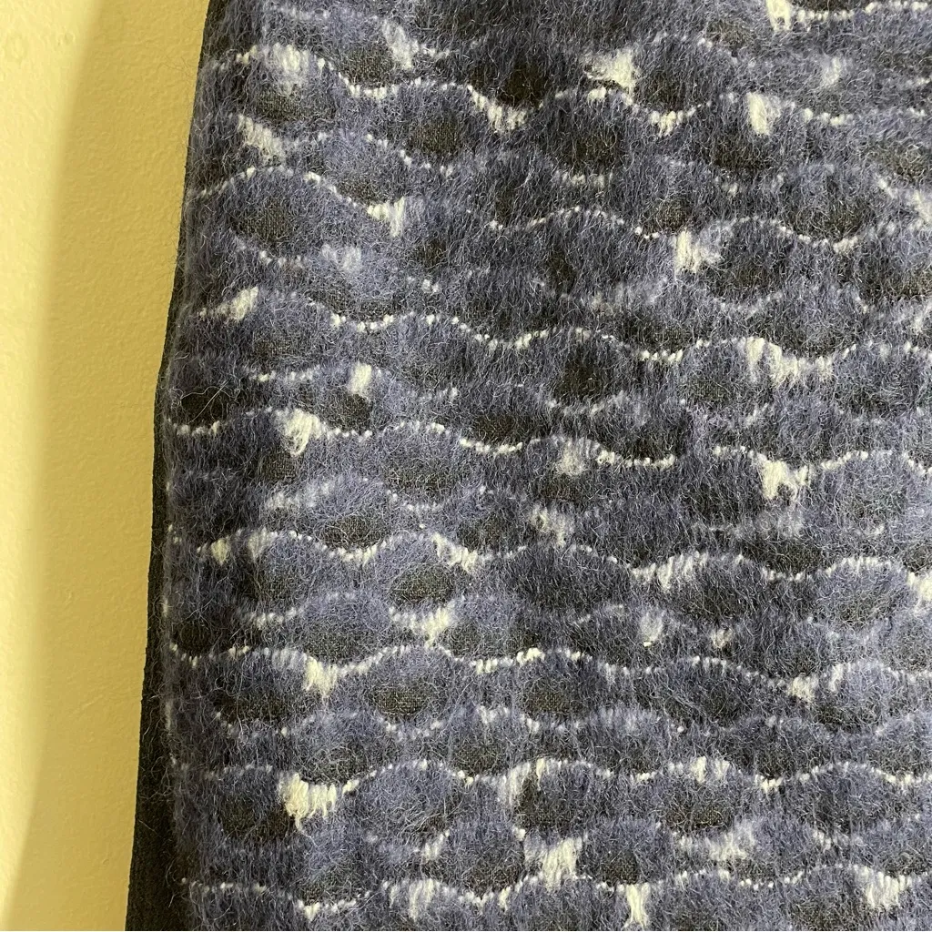 O’2nd Blue Black Wool Blend Textured Mini Skirt Size 4 Korea - Image 5