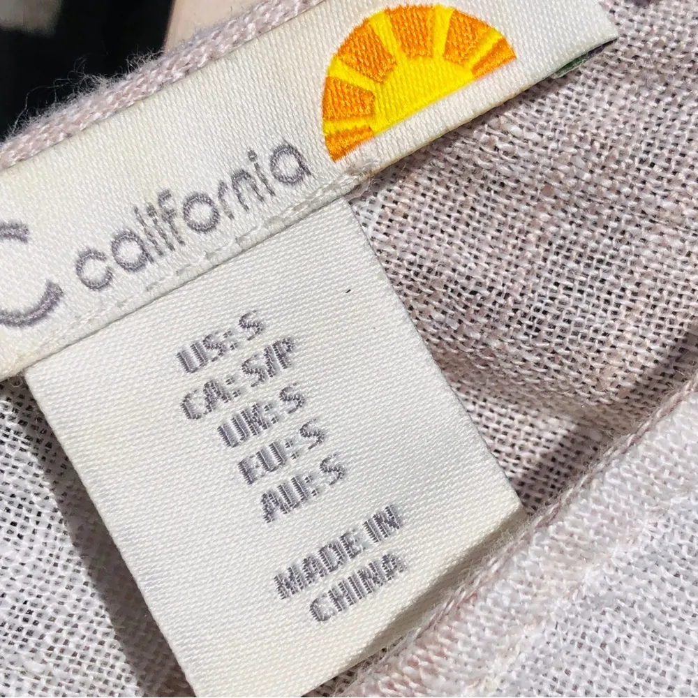 C&C California striped tassel linen dress beach swim coverup Tan/White Small - Image 7