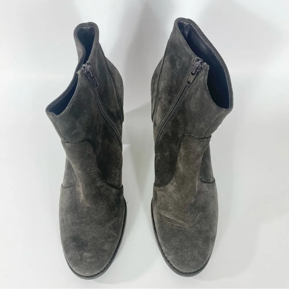 PAUL GREEN DARK GREEN SUEDE HEELED BOOTS - Image 3