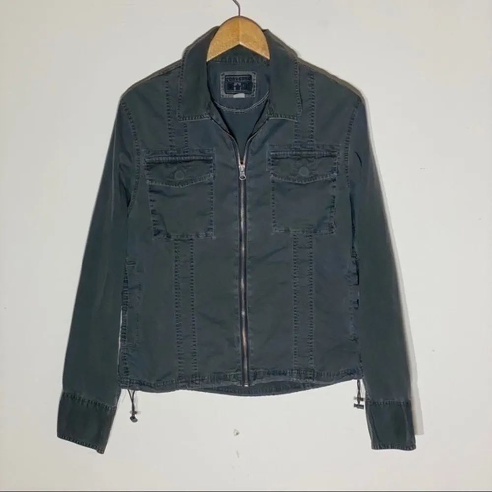 Converse One Star Olive Grey Full Zip Utility Jacket S - Image 3