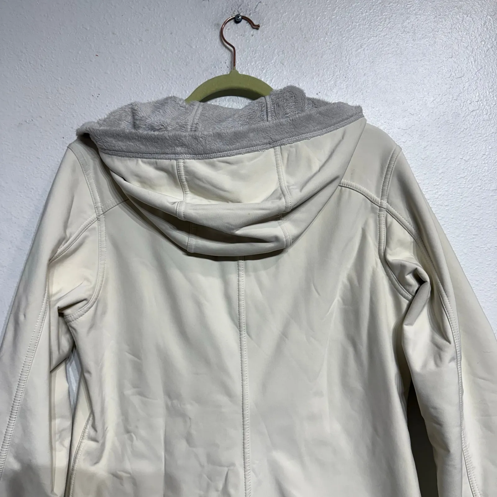 Marmot Off White Davos Turtle Dove Faux Fur Hood Jacket Sz M - Image 13