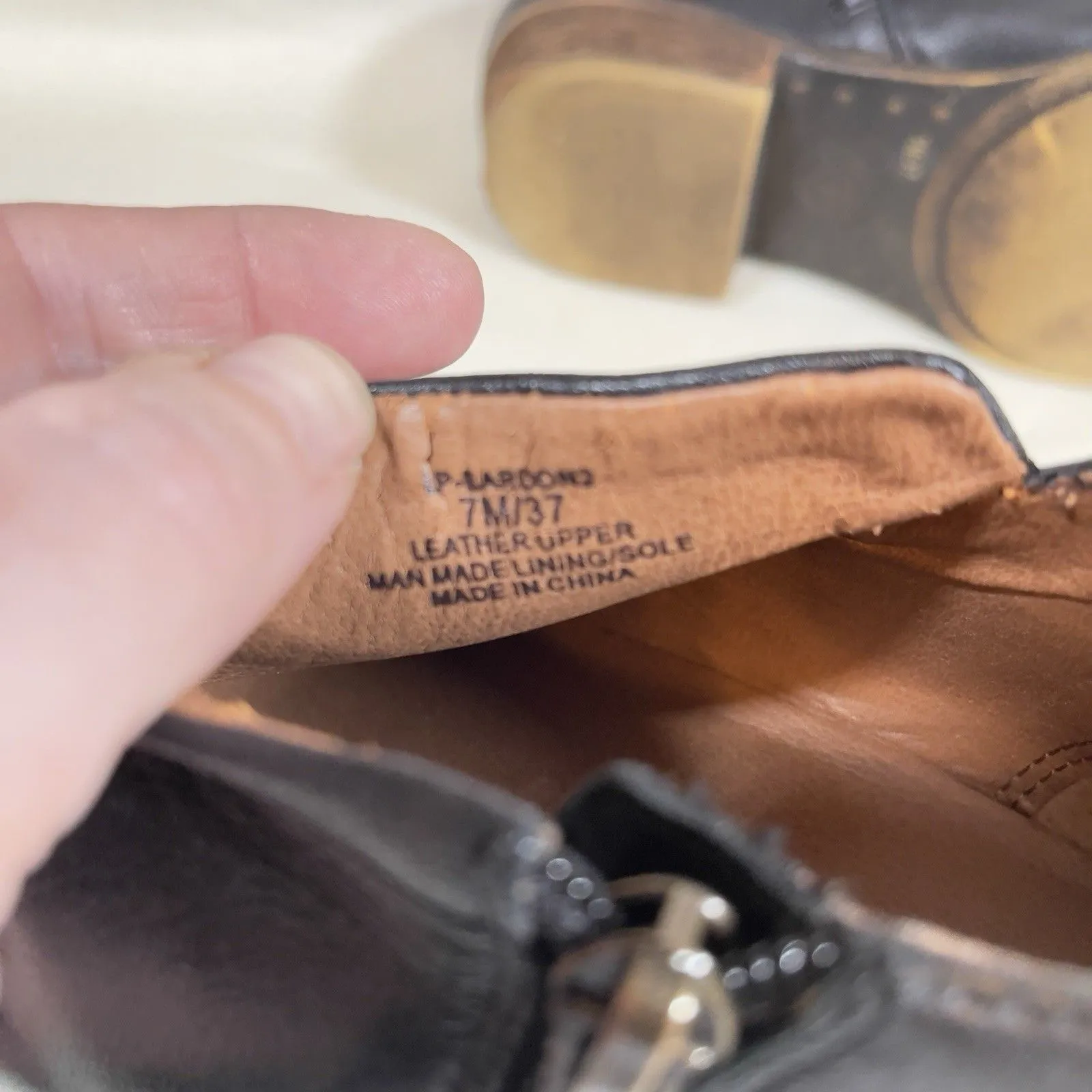 Lucky Brand Bardon 2 Ankle Bootie Stacked Heel Boots Black Leather Women’s 7 M - Image 7