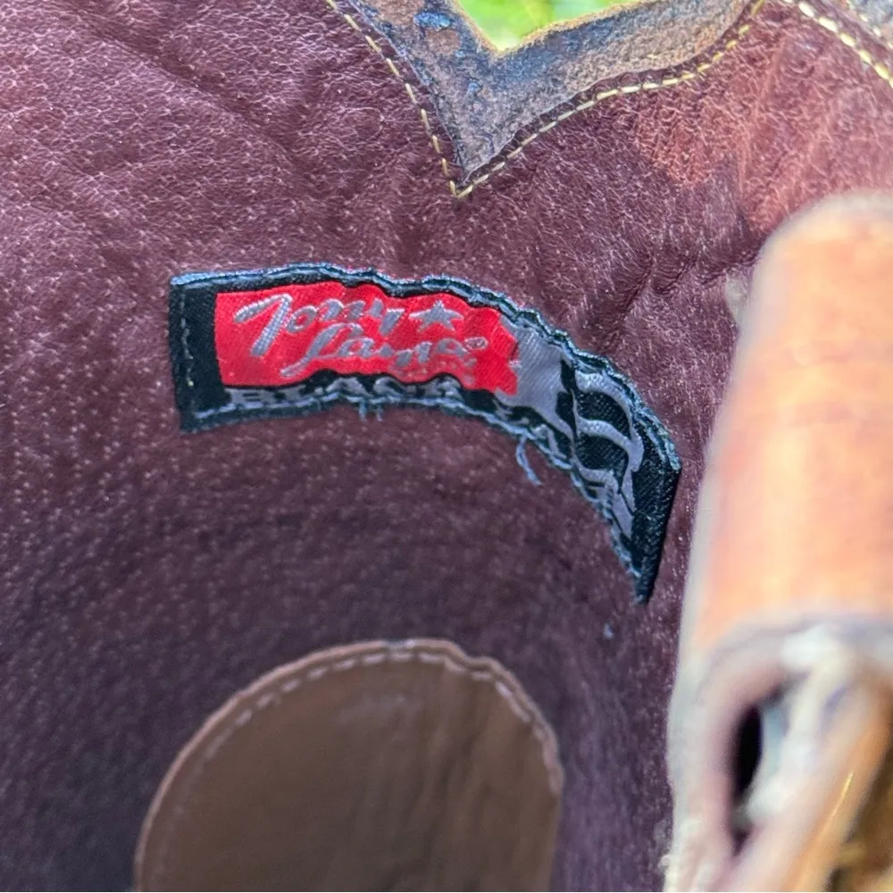 Tony Lama Women's Saigets Worn Goat Label Western Boots  Sz 6 - Image 8