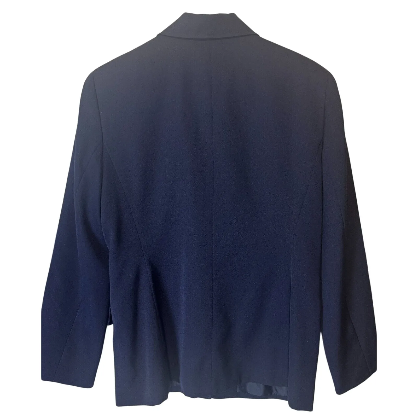 Vintage Evan Picone Blazer Wool blend Womens Size 12 Navy Blue Gold Buttons 90s - Image 5
