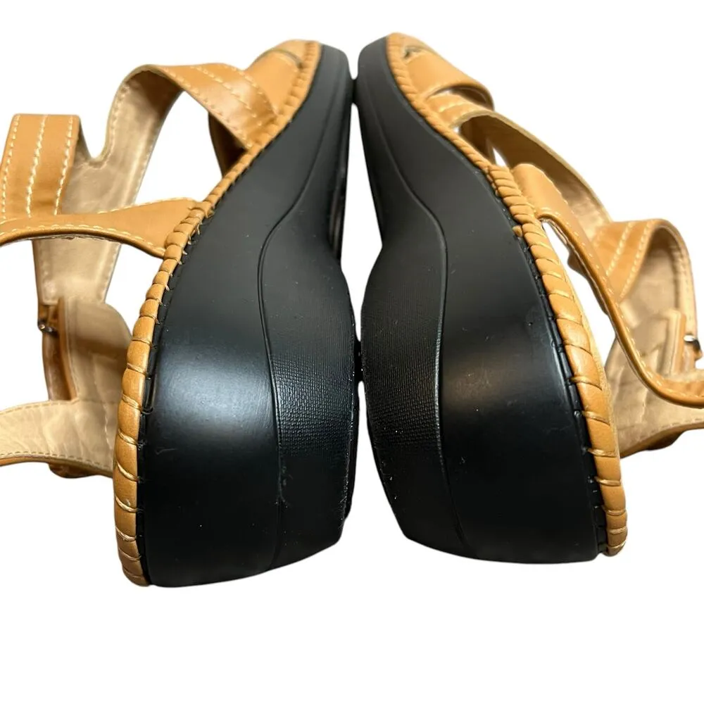 Dream Pairs Truesoft Sandals 11 Tan Low Wedge Adjustable Straps Comfort Shoes - Image 10