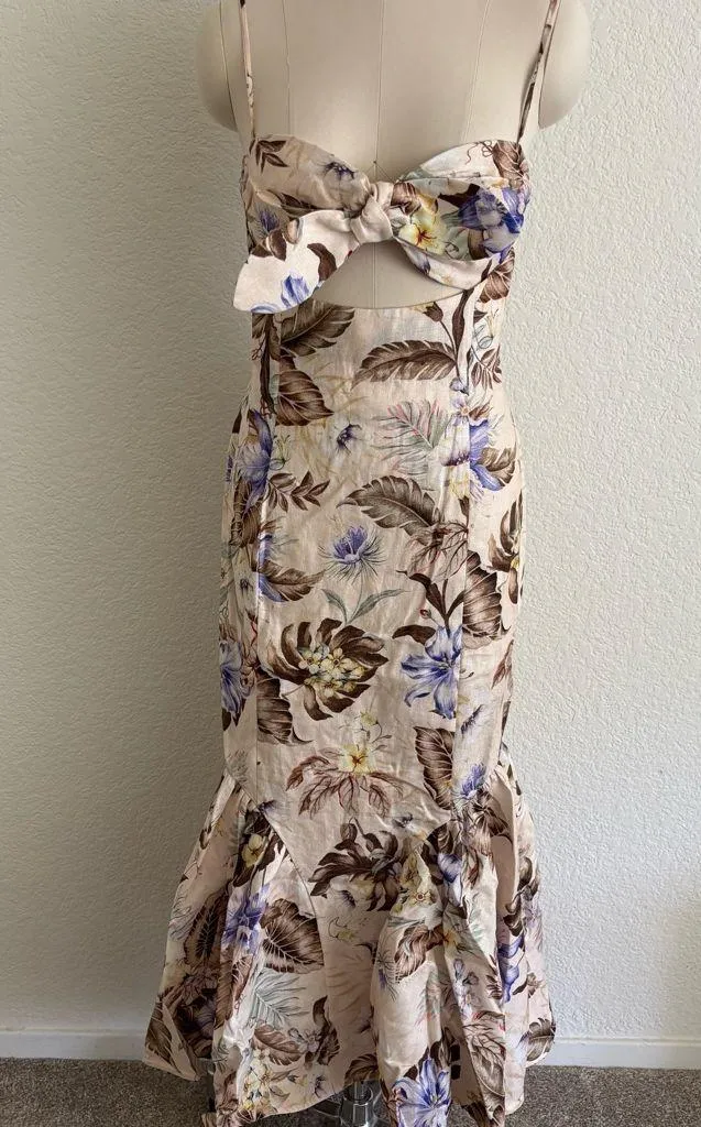 NWOT Zimmermann linen  Cream and Purple Dress - Image 6
