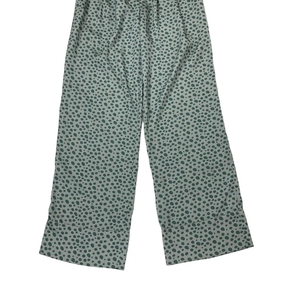 Amber Sakai Wide Leg Pants 6 Long Green Lightweight Linen Relaxed - Image 3