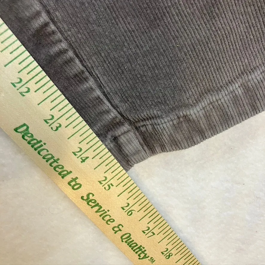 LLBean Original Fit Women Corduroy Pants 10 Petite Grey Pleated Front Casual Gray - Image 7