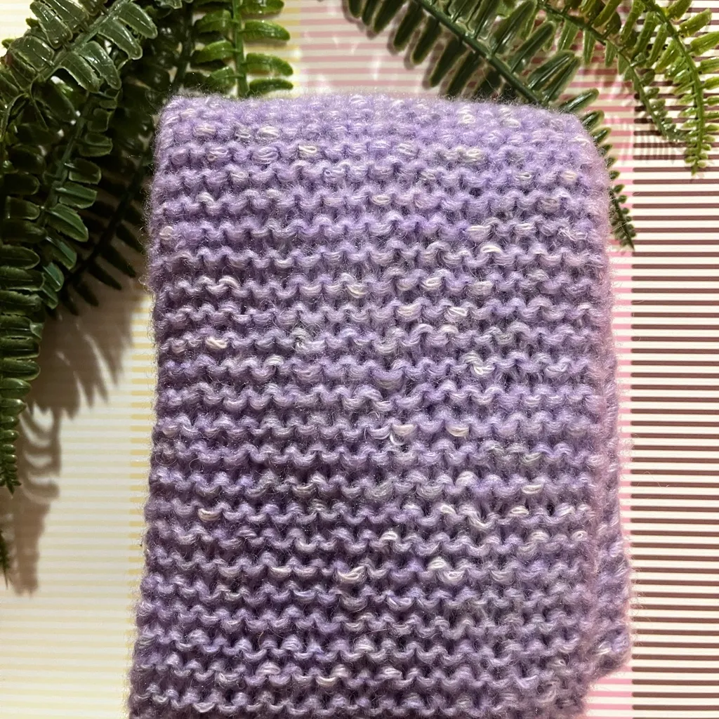 Handmade  Lavender Knit Scarf - Image 5