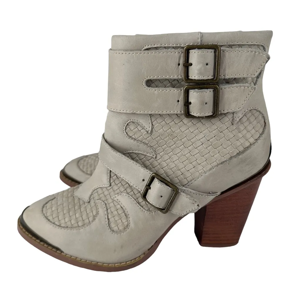 KENSIE HAMLIN SAGE LEATHER ANKLE STRAPS‎ WESTERN BOOTIE WOMEN SIZE US 8M - Image 3