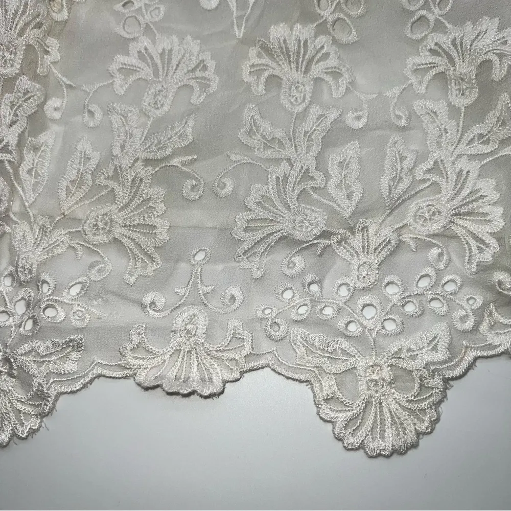 Zimmermann Off-White Women's Embroidered Eyelet Silk Romper w/Spaghetti Straps-0 - Image 14