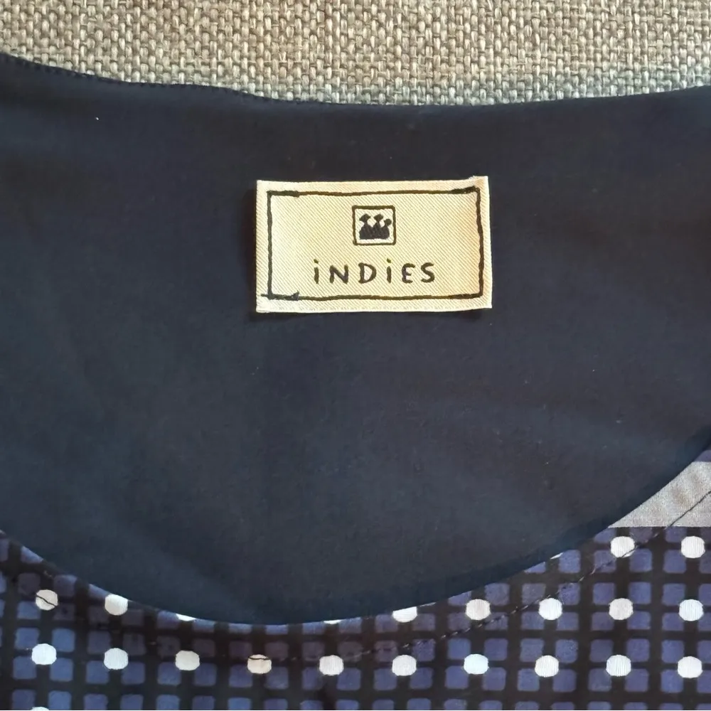 Indies Elegant Black and White Patterned Dress M Size M - Image 3