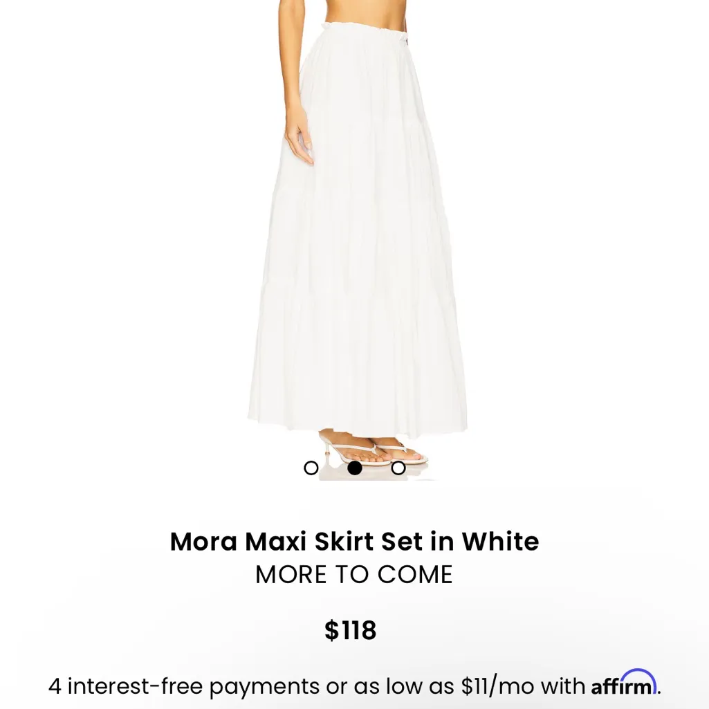 MORE TO COME Mora Maxi Skirt Set in White - Image 2