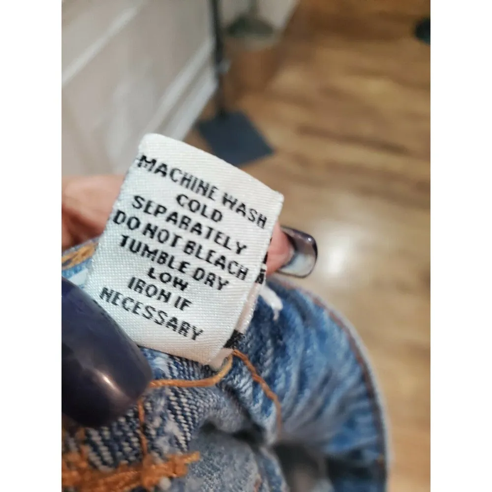 Refuge Women's Blue Denim Cotton & Polyester Pull On Short Jeans Skirt Size 12 - Image 9