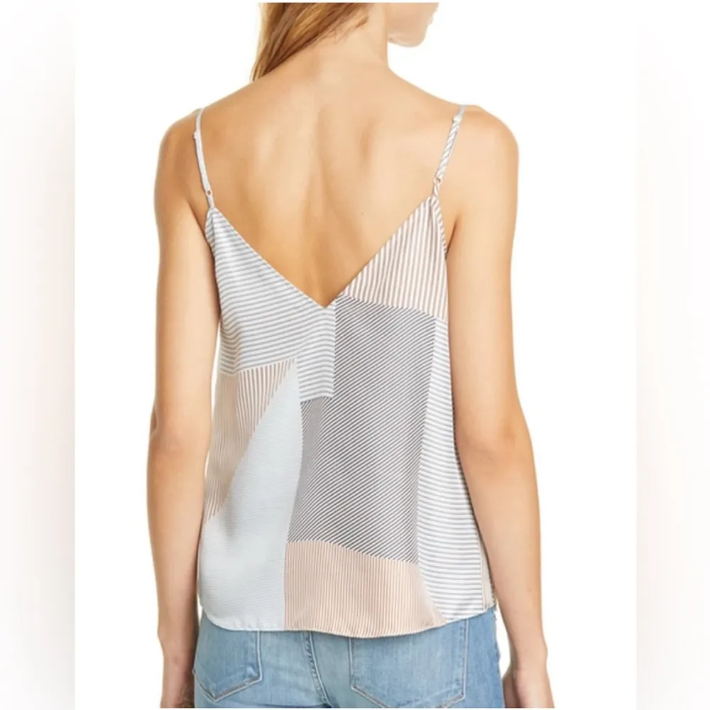 $195 FRAME Classic Printed Silk Camisole Powder Multi (Size S) - Image 2