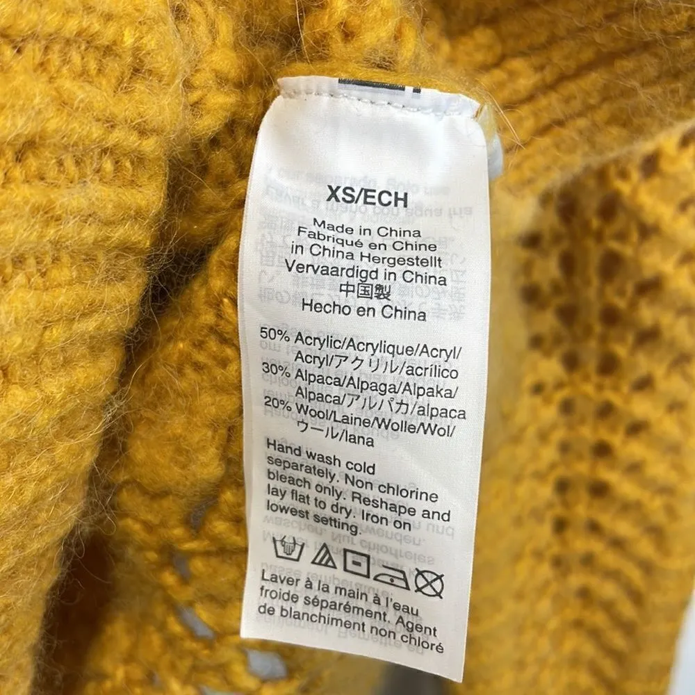 Madewell Windemere Pointelle Pullover Sweater Gold size XS - Image 9