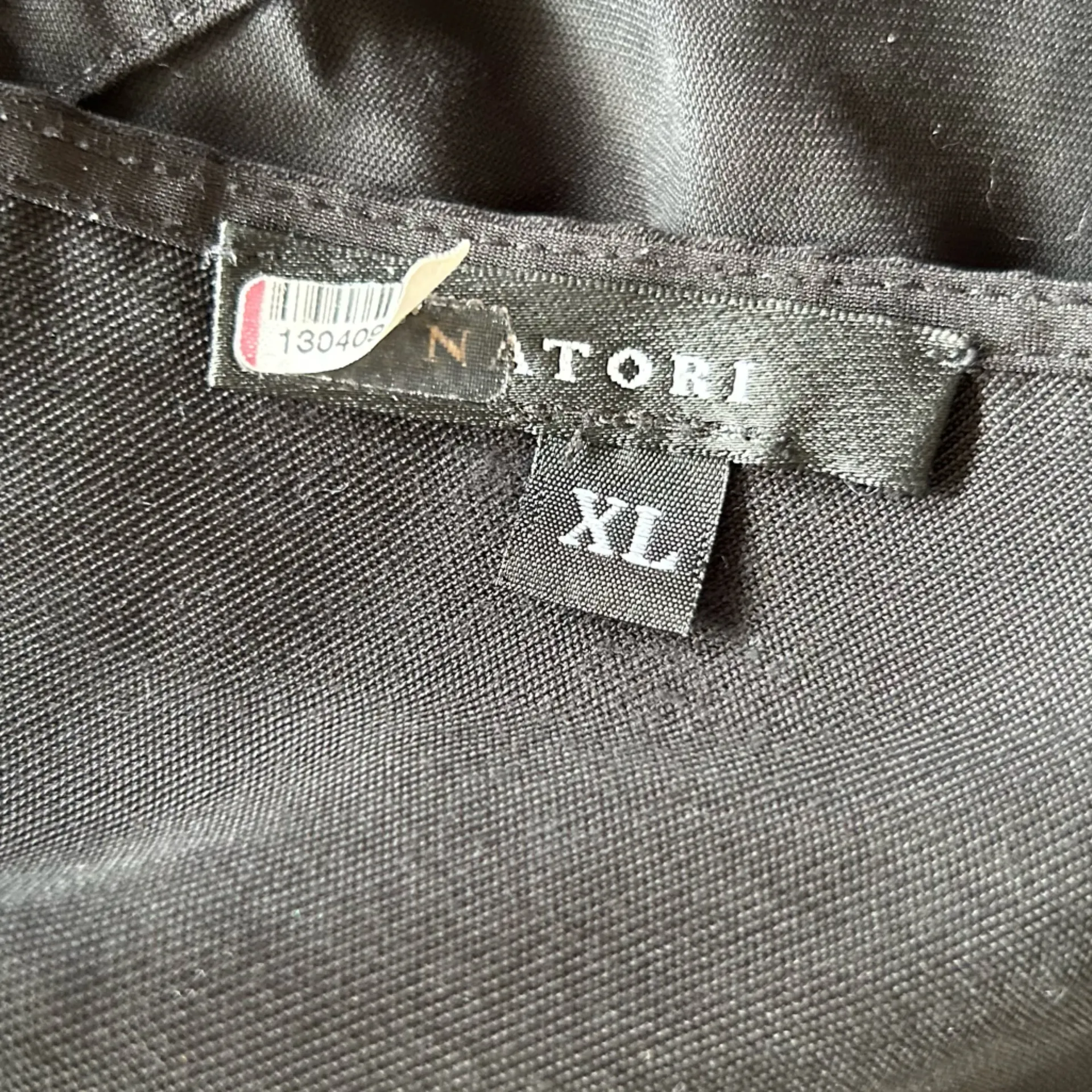 Natori Black V Neck Cinched Waist Midi Dress Size XL - Image 6