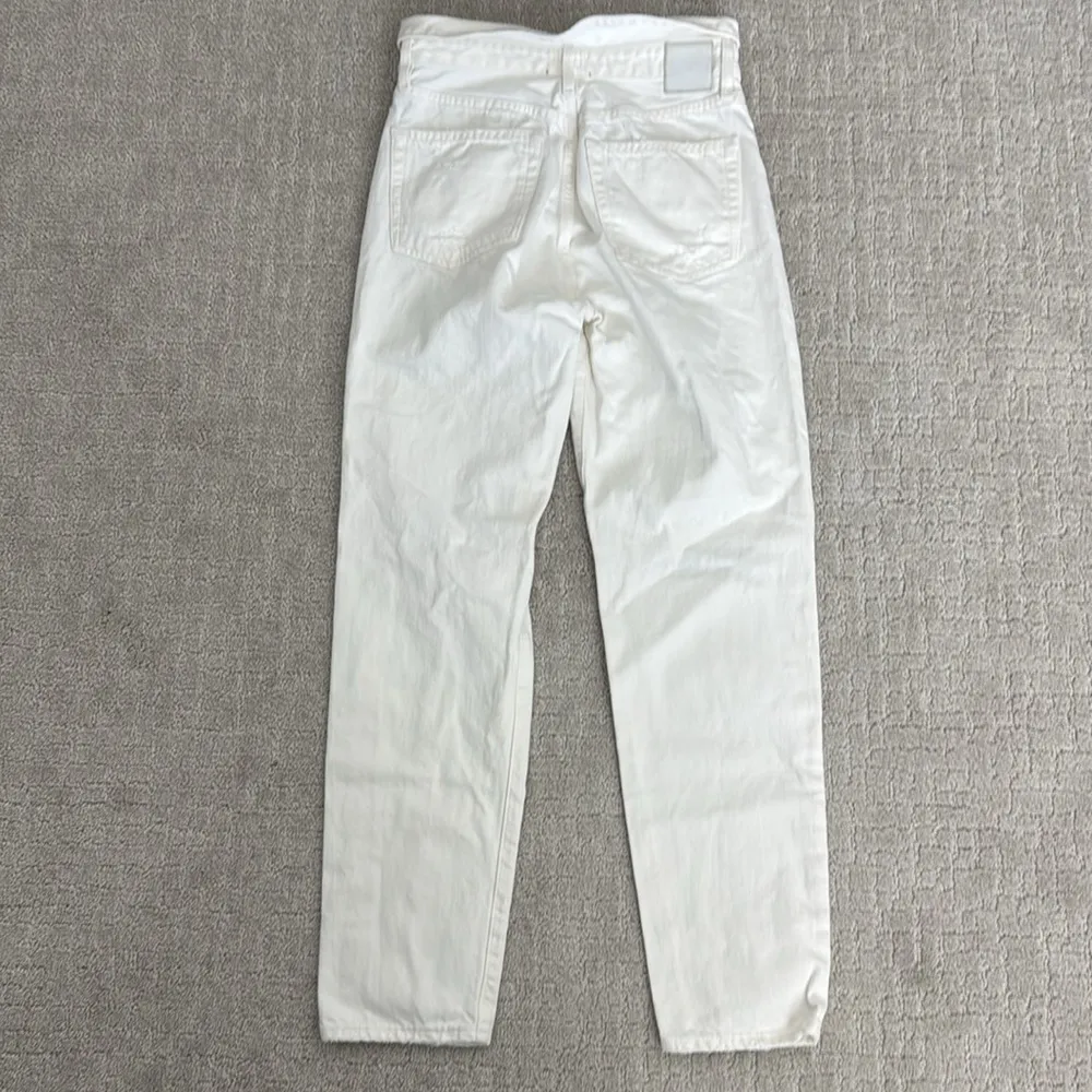 Jean Atelier Flip Straight Leg Jeans in White Sand distressed button fly Size 26 - Image 7