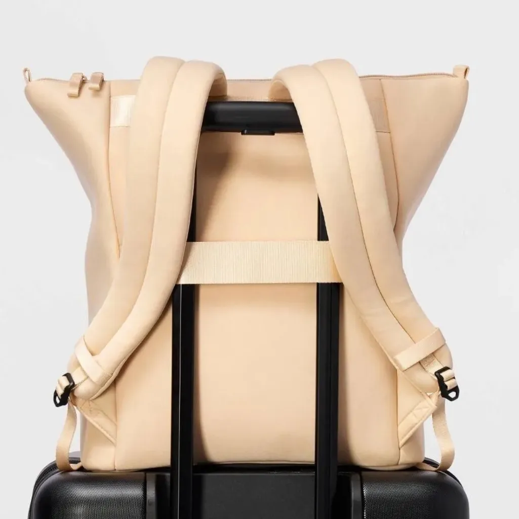 Cream colored neoprene  Backpack - Image 4
