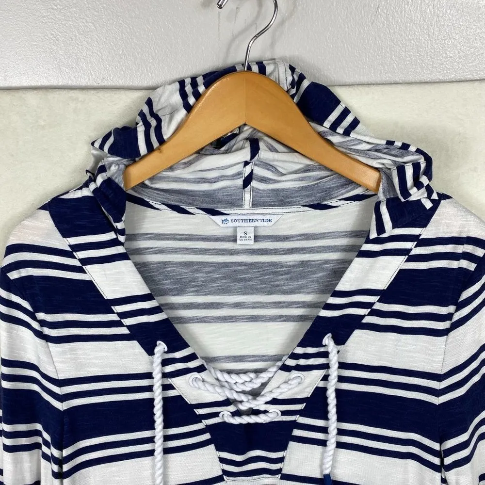 Southern Tide  Ocean View Hoodie Striped Dress-Small - Image 7