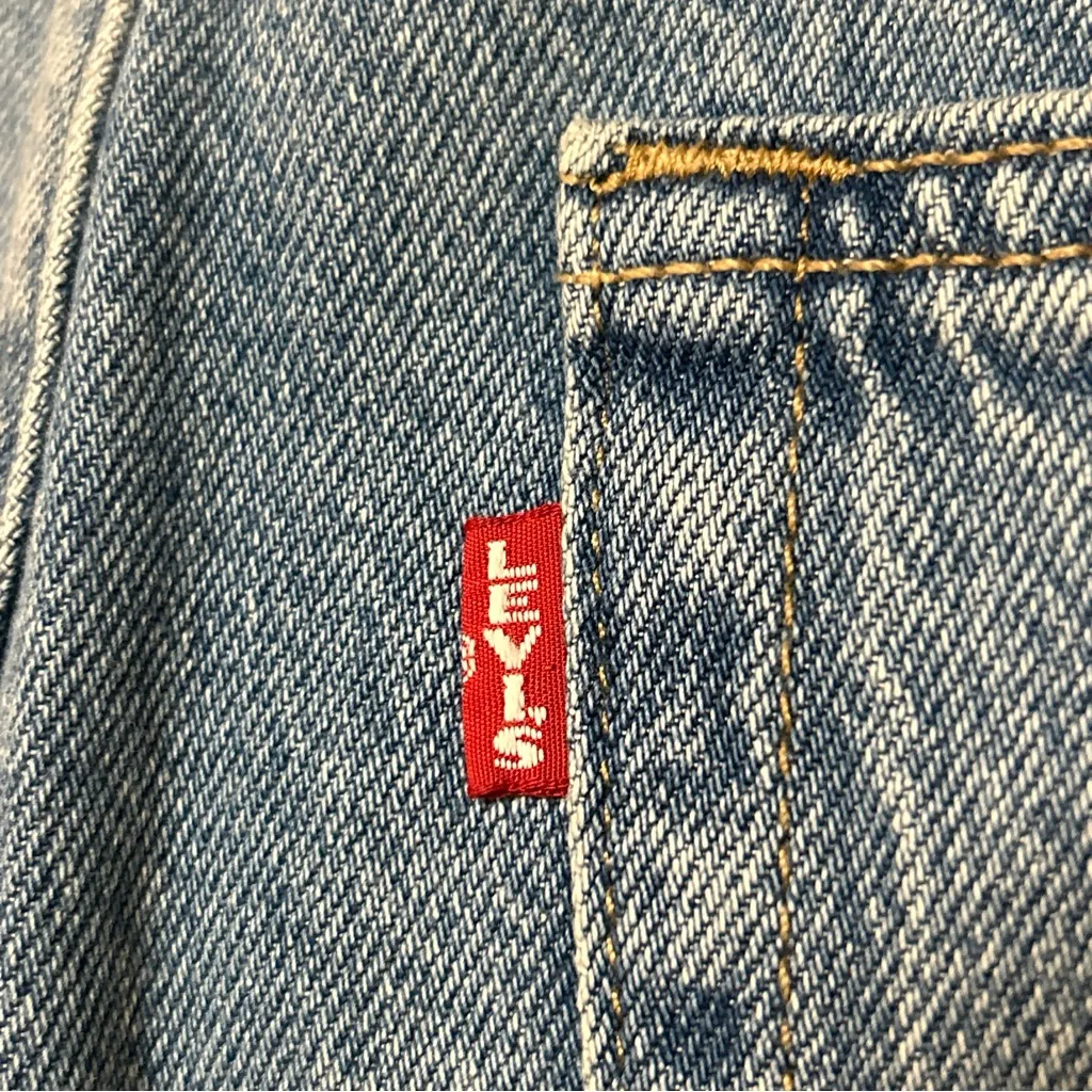 Big E Levis Pants Women Size 30 Blue Denim Jean Baggy Dad Barrel Wide Distressed - Image 4