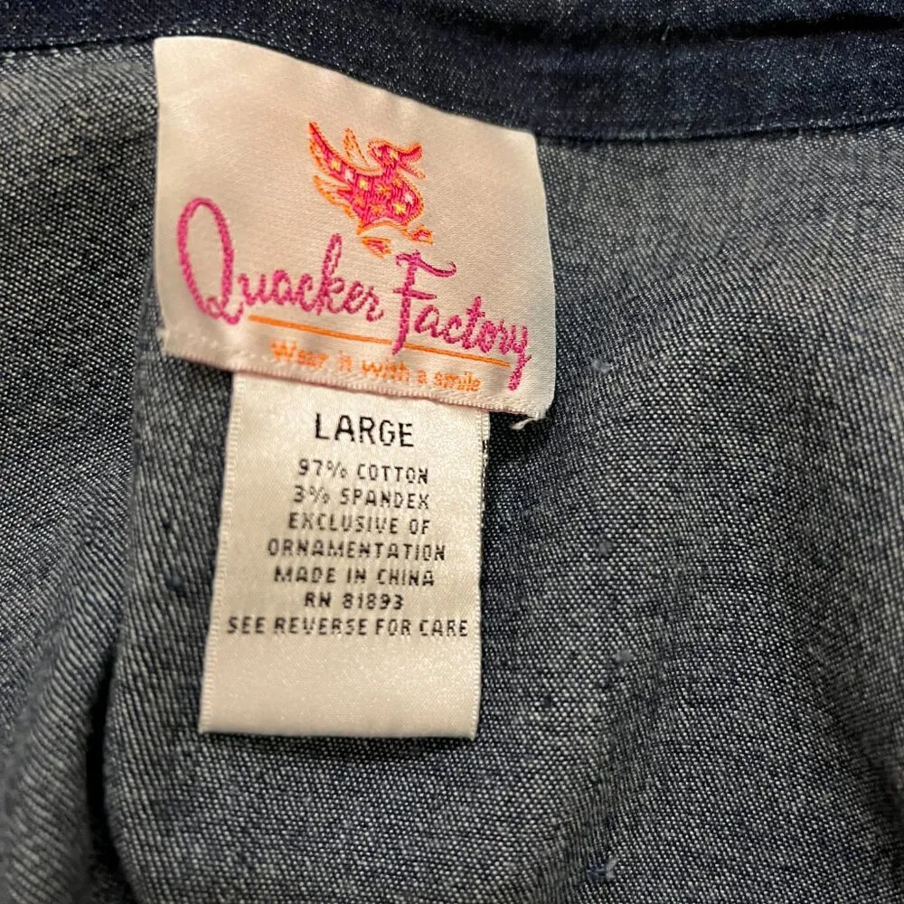 Quacker Factory Jean Jacket with Rhinestone Stars - Image 4
