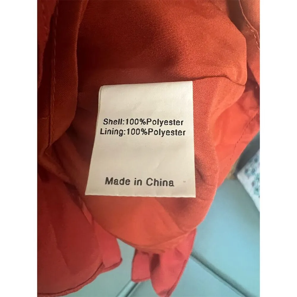 Allegra K Women's Red Ruffle Hem Smocked Chiffon Dress Size S - Image 4