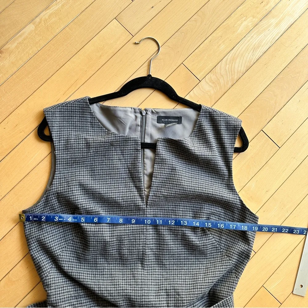 CLUB MONACO Tweed Cap Sleeve Notch Neck Wide Leg Jumpsuit - size 10 - Image 7