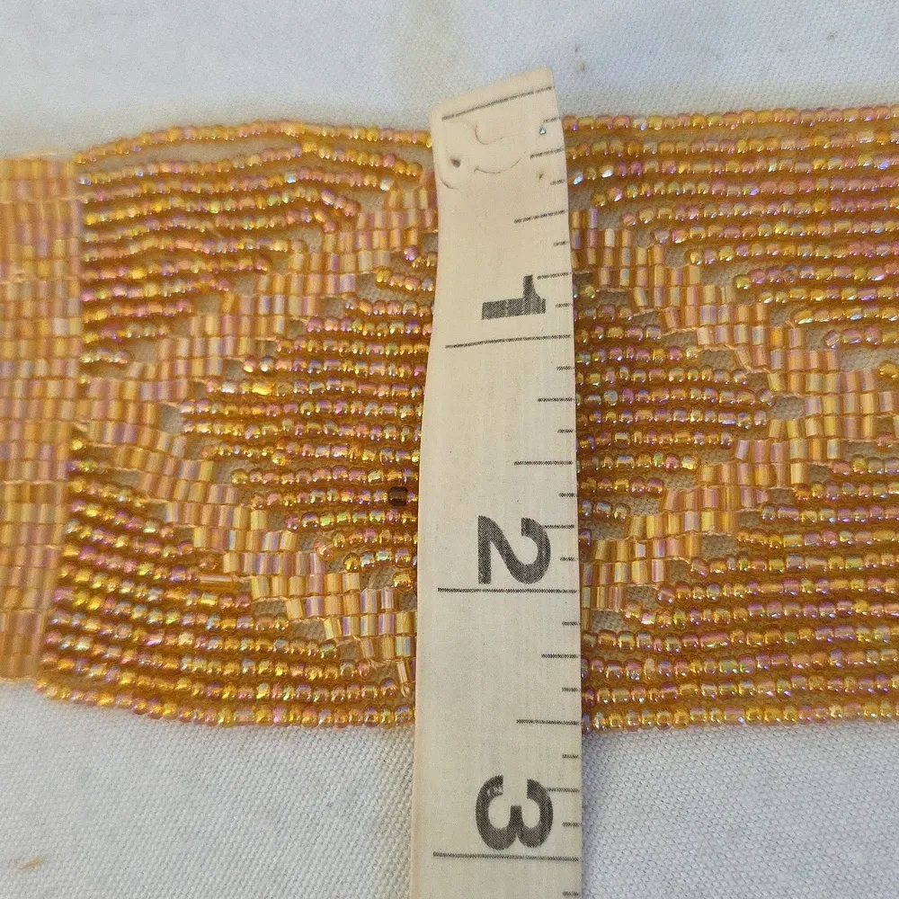 Artisan Gold AB Glass Seed Bead Adjustable Belt Orange - Image 14