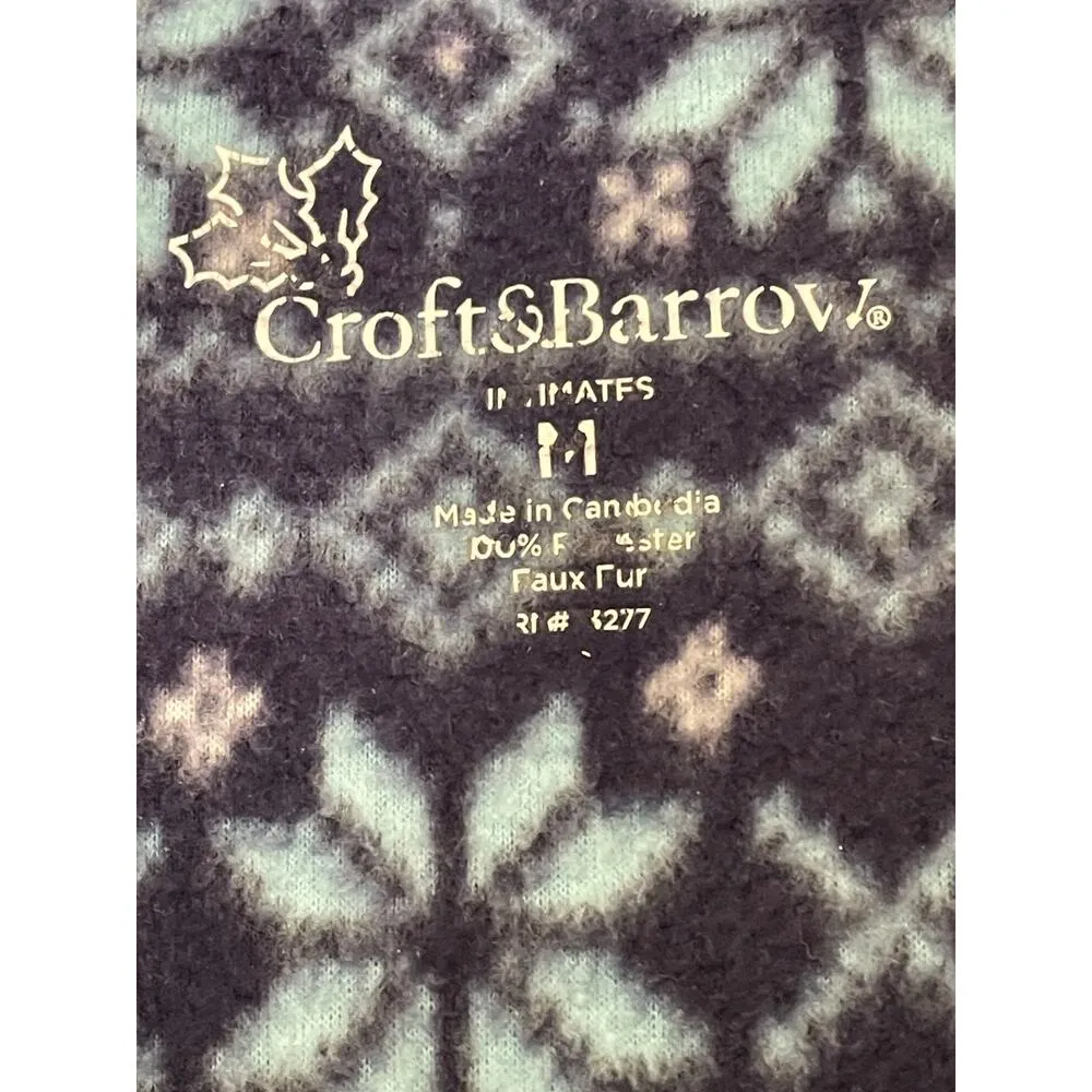 Croft & Barrow Blue Snowflake Fleece Nightshirt Gown Medium - Image 6