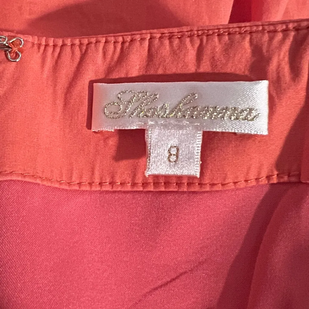 Shoshanna Coral Zip Up Hook & Eye Spaghetti Strap Mini Dress 15 - Image 3