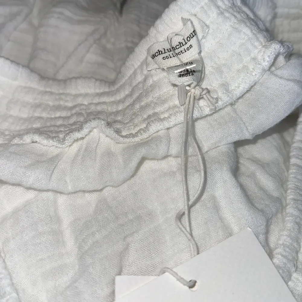 NWT Beach Lunch Lounge Gauze Dress Women Size L White Cotton Short Sleeve Beach - Image 8