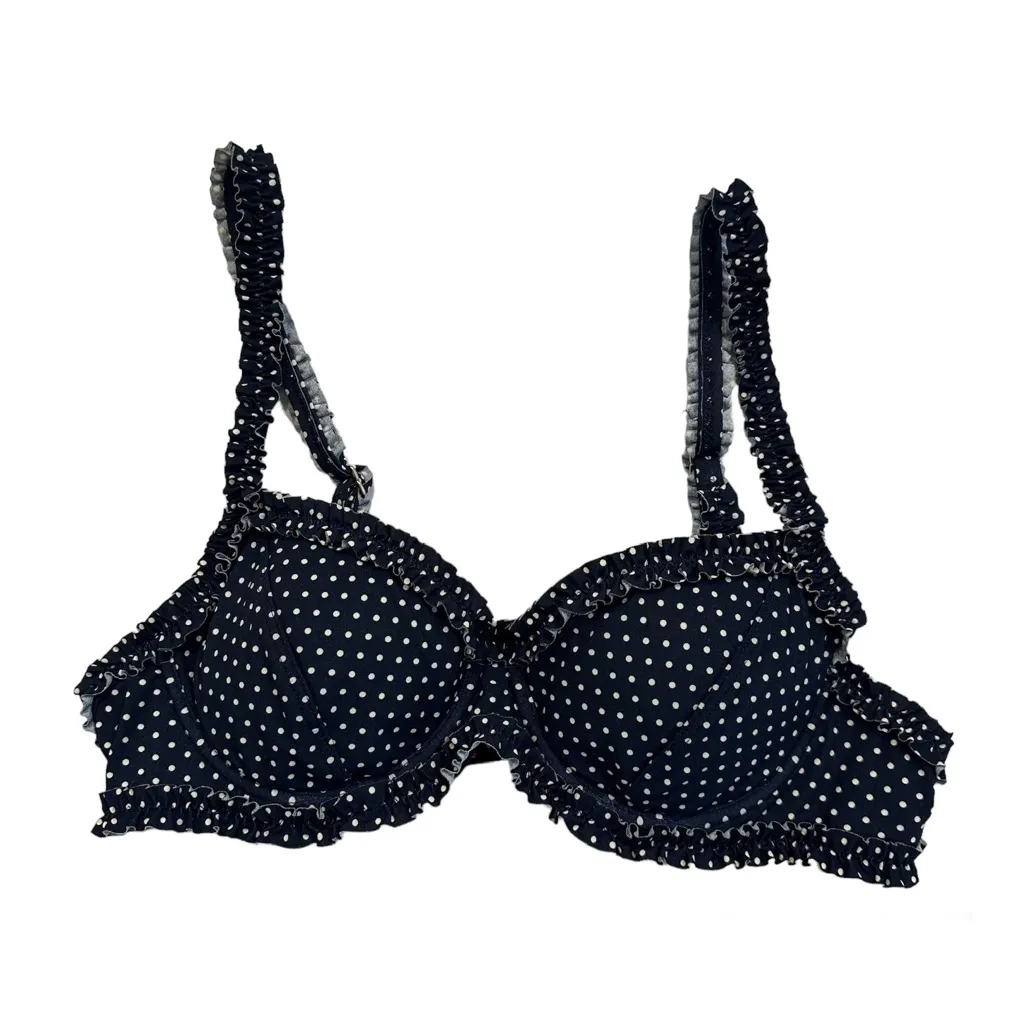 Tory Burch Polka Dot Underwire Bikini Swim Top Navy Blue Size XS - Image 2