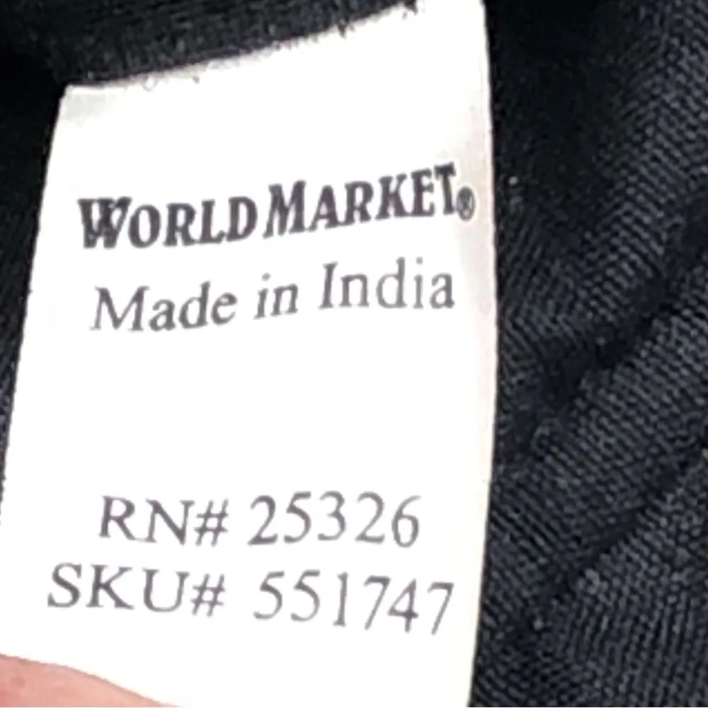 World Market Chain Strap Mirror Bling Tassel Ball Crossbody Purse 10.75 inch Black - Image 12