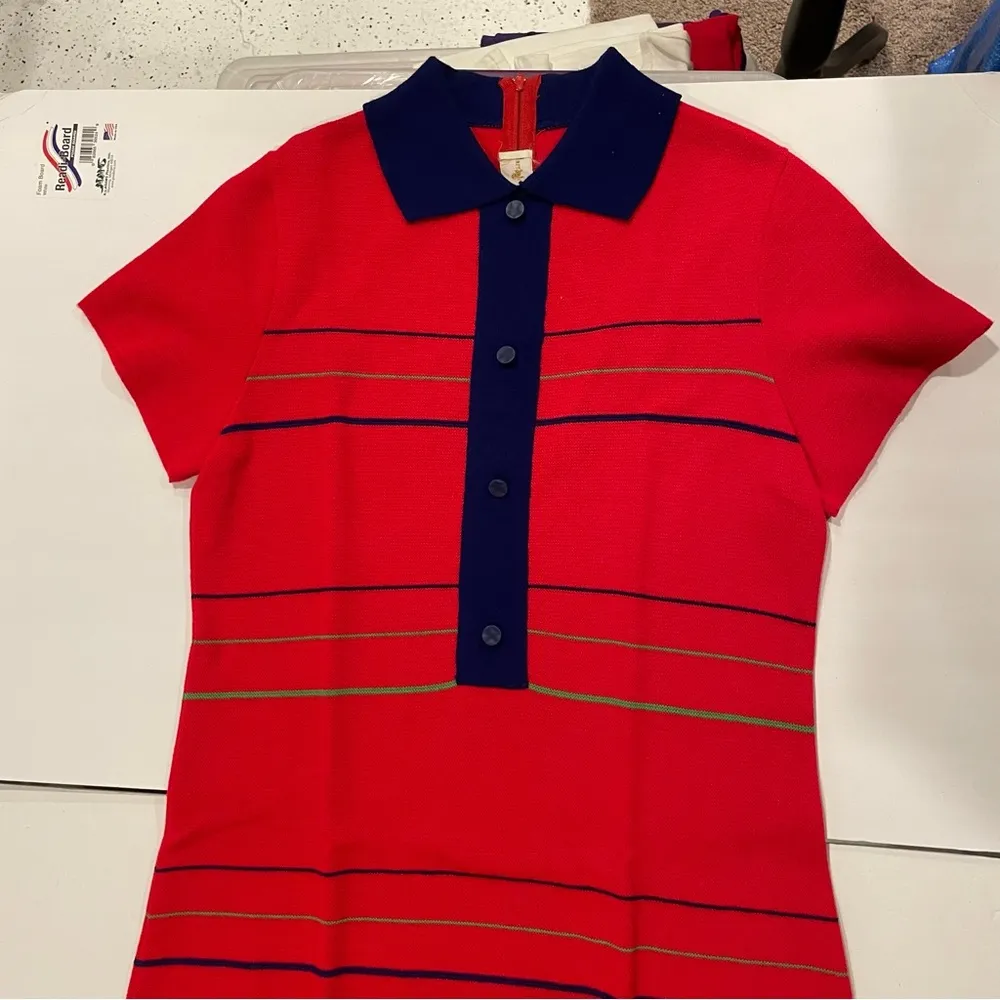 Vintage 60’s mod ✨ red striped holiday ugly Christmas 🎄 contest winner dress Blue Size M - Image 8