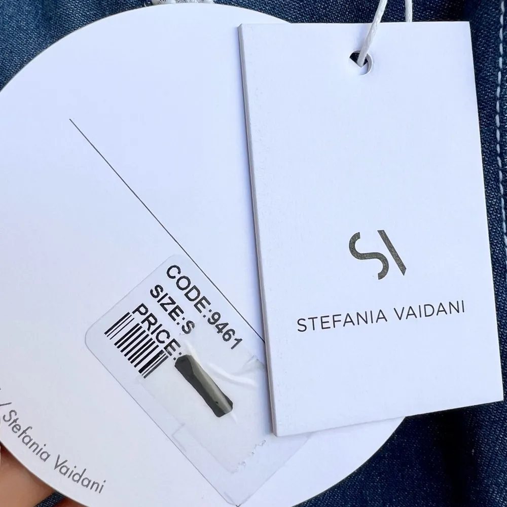 Stefania Vaidani Truena mini denim dress Small NWT - Image 4