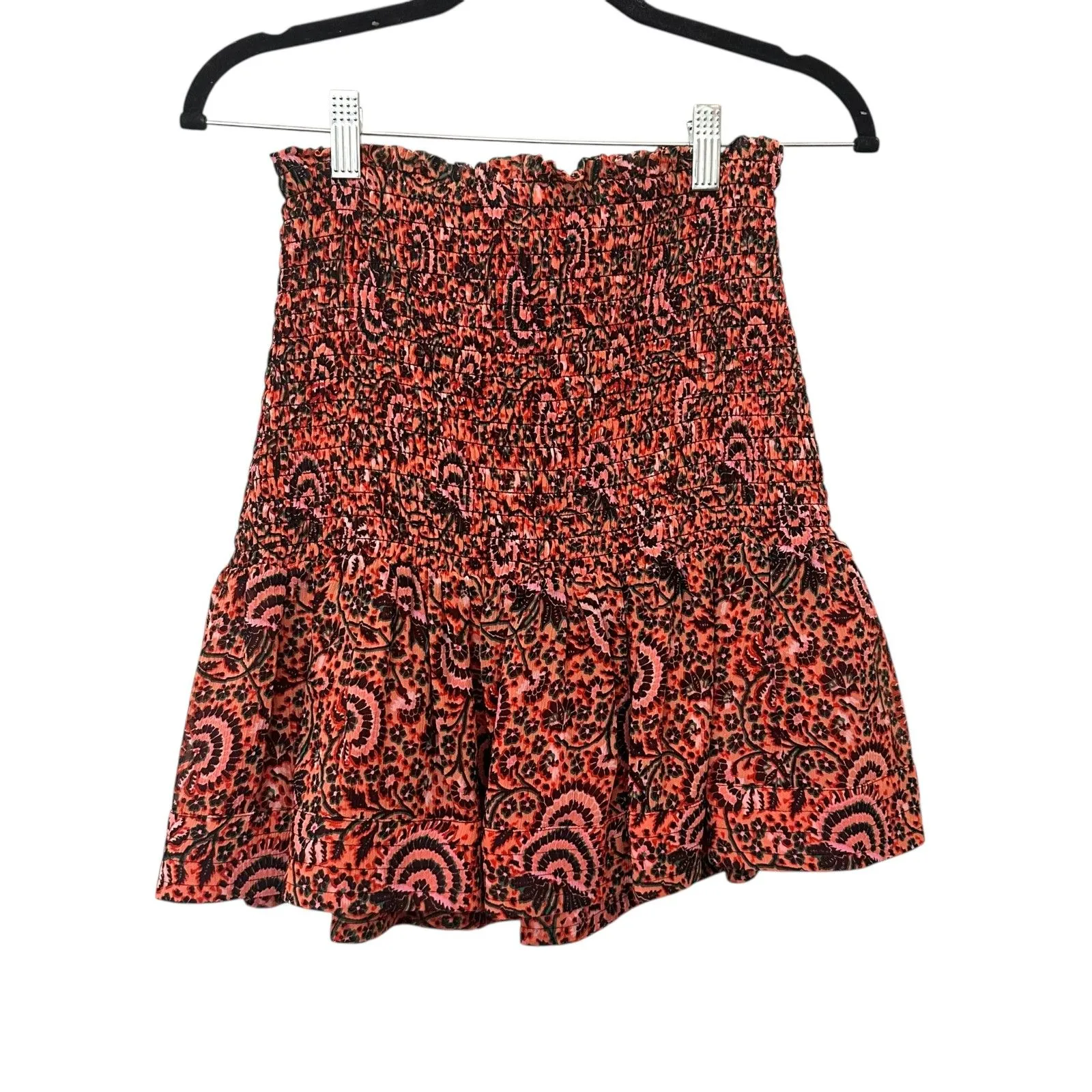 NEW NWT ALC Kade Floral Smocked Silk Mini Skirt Pink Sz 8 - Image 2