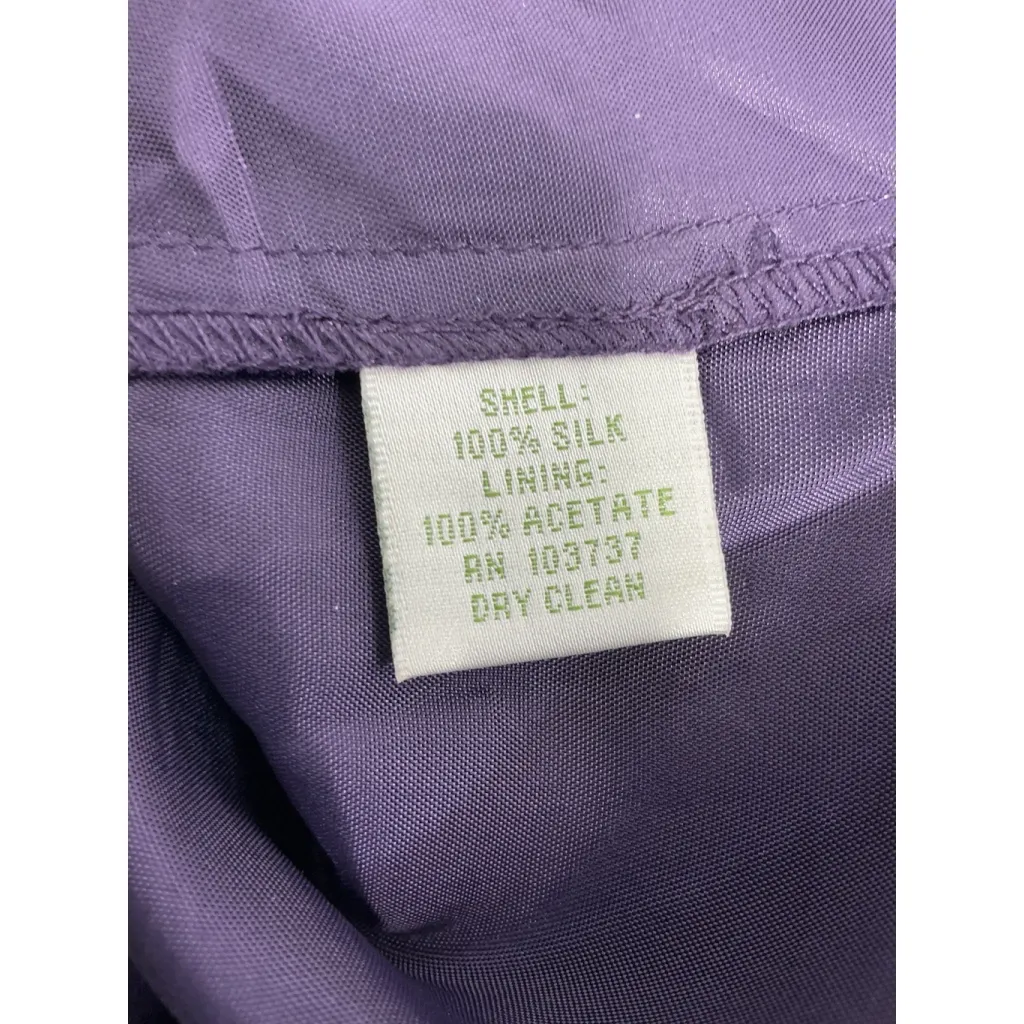 Womans Donna Morgan Size 6 Purple Strapless Lined Flowy Silk Cocktail Dress - Image 4