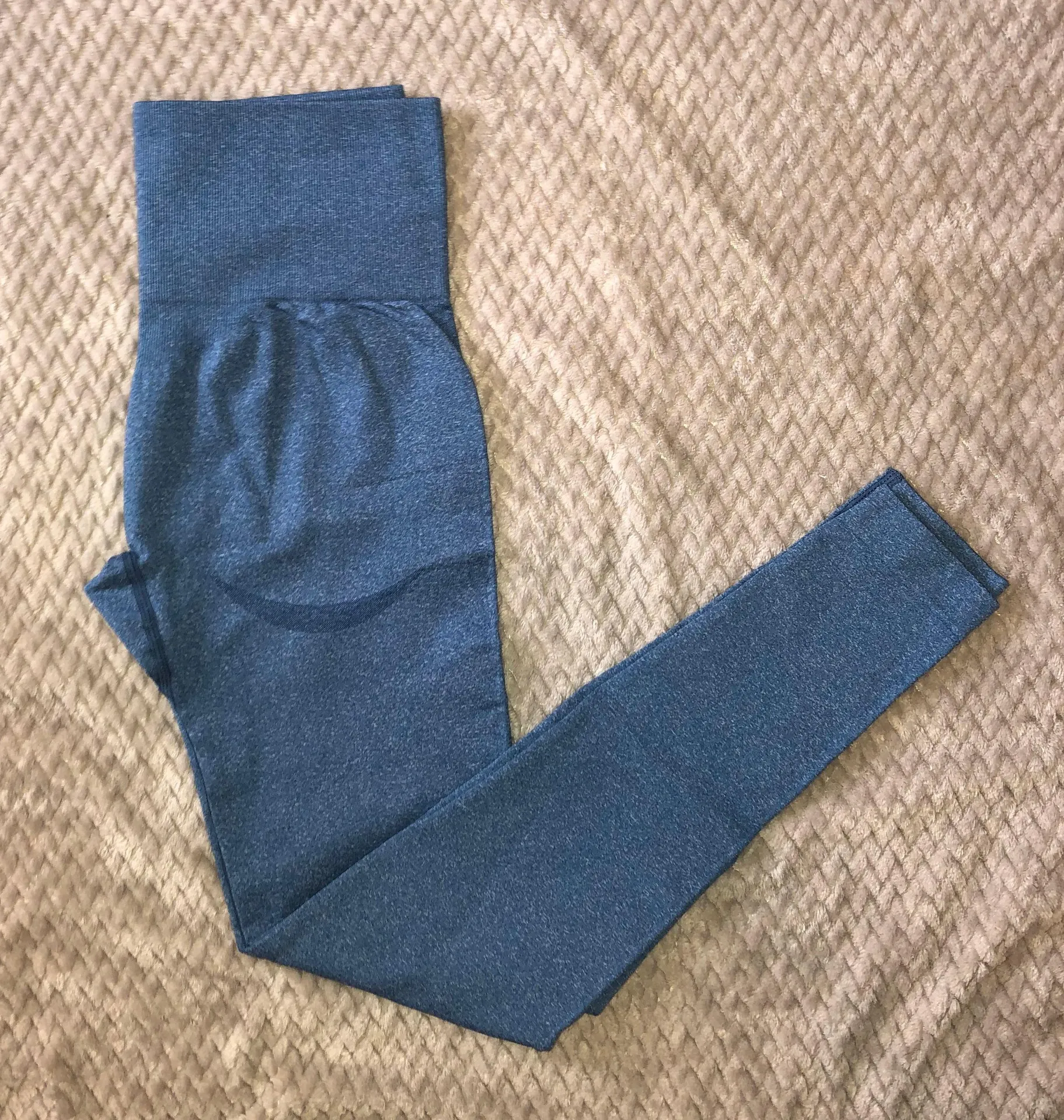 Blue Seamless Contouring Leggings - Image 5