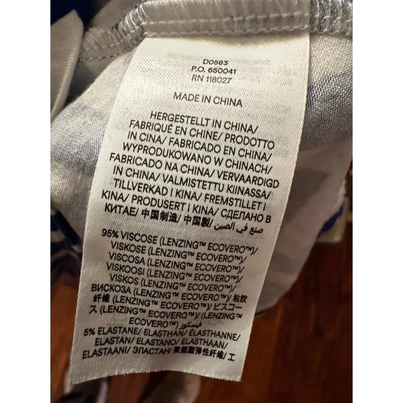 Boden Geometric Print Cap Sleeve Midi Dress Blue White US 8 UK 12 - Image 9